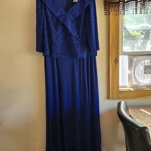 Alex Evenings Royal Blue Maxi Dress